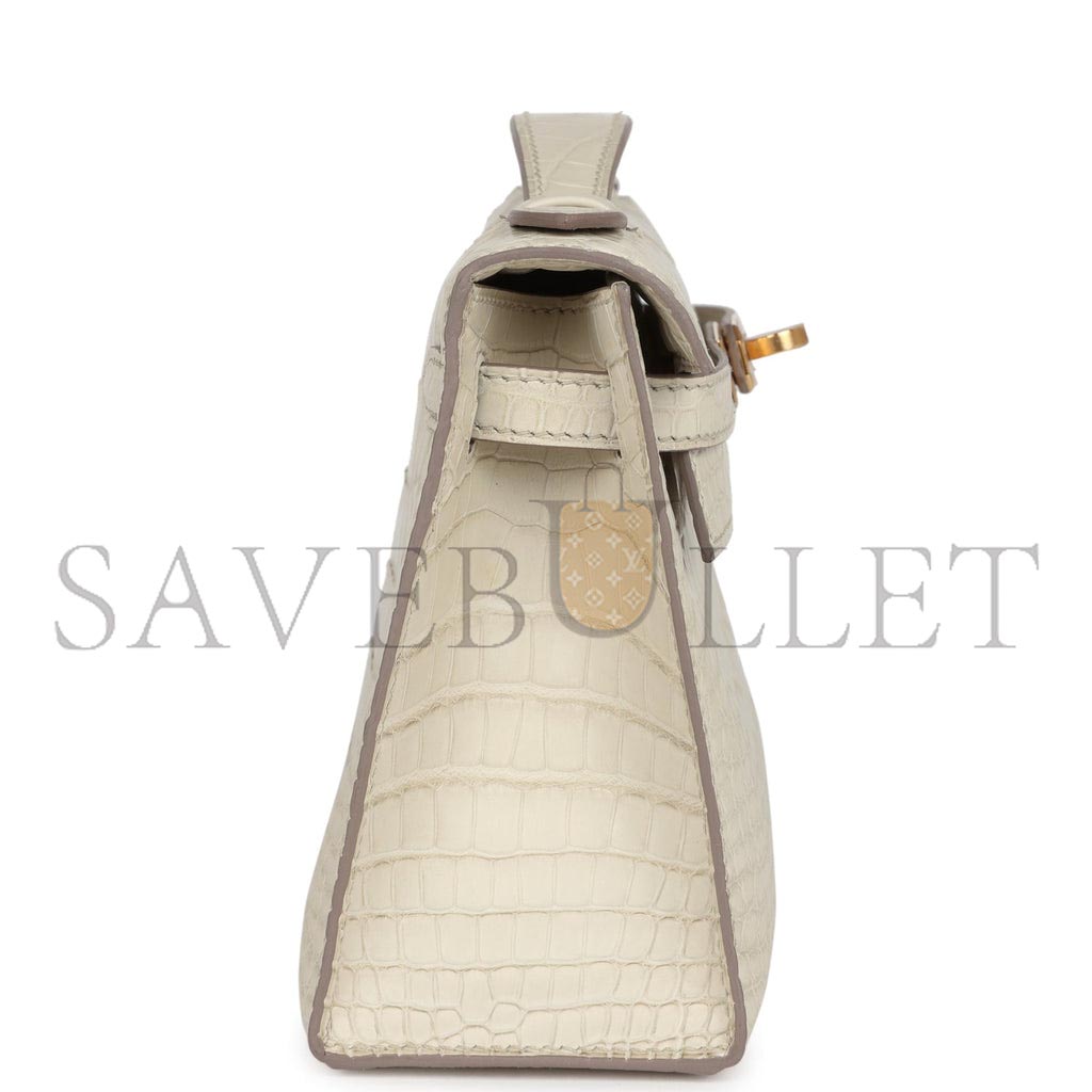 H**mes master kelly pochette beton matte alligator gold hardware (22*14*7cm)